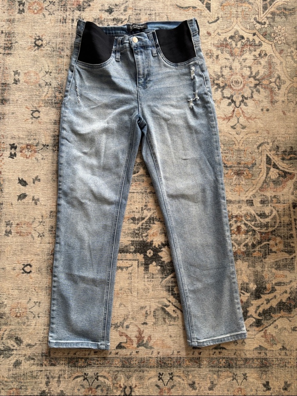 Maternity straight leg denim